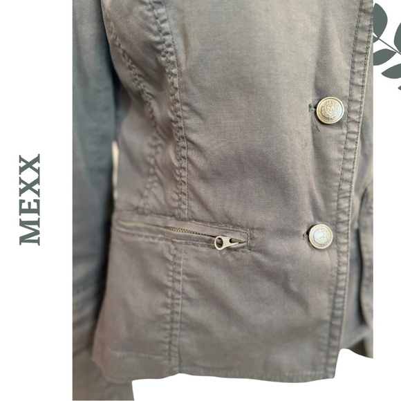 Mexx Military Style Utility Jacket Brown Asymmetrical Button Up Size 8 UK 12 - Picture 4 of 8